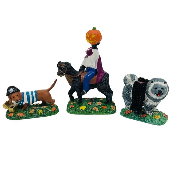 Department 56 Other - Dept 56 Halloween Village Accessories Who Let The Dogs Out RARE! Set of 3 EUC
